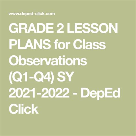 elibro grade 2 quarter 2|GRADE 2 LESSON PLANS for Class Observations (Q1.